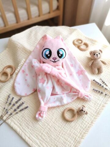 Игрушка для сна зайка для новорожденных 36 см, гипоаллергенная розовая, подарок, Вариации товаров: 2, изображение 10