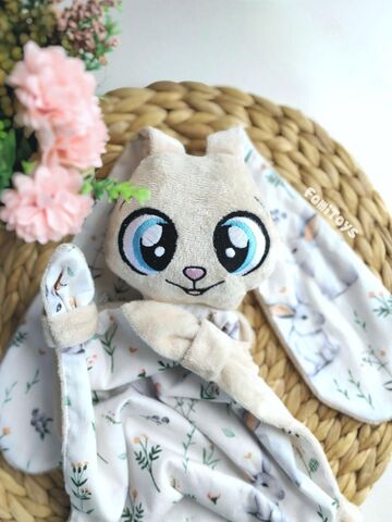 Игрушка для сна зайка для новорожденных 36 см, гипоаллергенная бежевая, подарок, Вариации товаров: 3, изображение 8