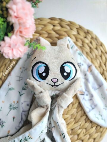 Игрушка для сна зайка для новорожденных 36 см, гипоаллергенная бежевая, подарок, Вариации товаров: 3, изображение 4