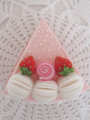 Торт из фетра игрушечный Земляника со сливками, изображение 5