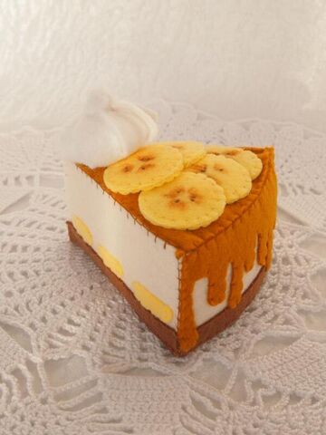 Торт из фетра игрушечный с бананом и карамелью, изображение 6