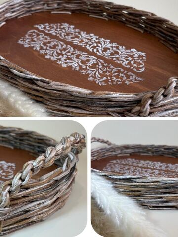 Поднос плетеный из бумажной лозы, изображение 6