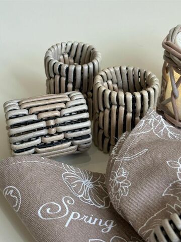 Кольцо сервировочное для салфеток плетеное из бумажной лозы, изображение 4