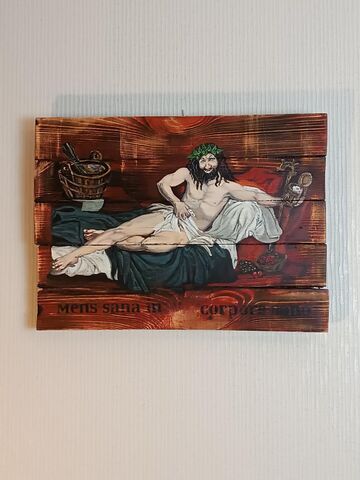 Банный дух: панно для бани, сауны, вешалка 50х37см, изображение 5