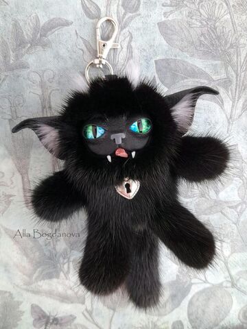 Интерьерная игрушка "Чёрный кот Злючка"
