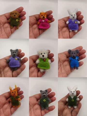 Игрушки вязаные 5-6 см в коробочке из-под конфет, изображение 8