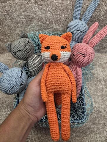 Зайка игрушка из хлопка для малышей, изображение 4
