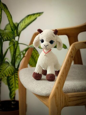 Мягкая вязаная игрушка " Козленок", изображение 2