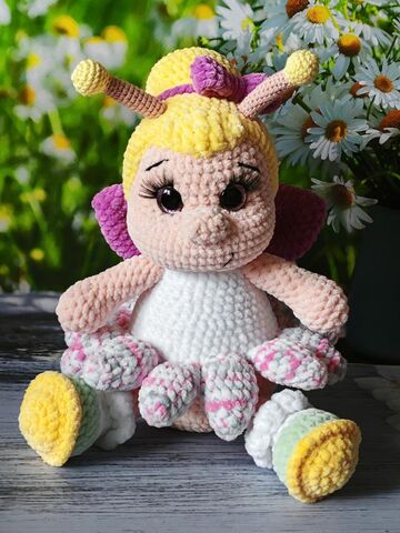Интерьерная игрушка "Фея-бабочка", 34 см., мягкая, плюшевая., изображение 4