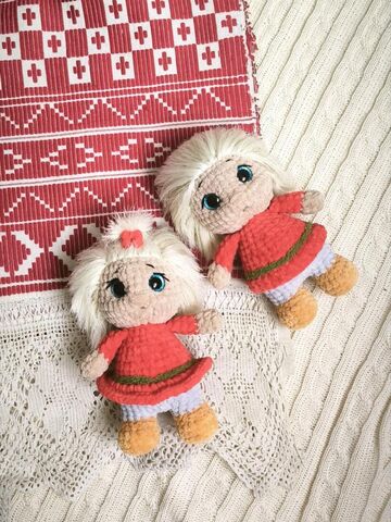 Вязаная игрушка Домовенок, вязаная игрушка Домовушка, игрушка домовой, изображение 6