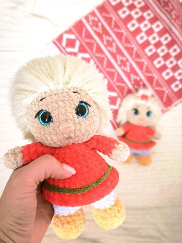Вязаная игрушка Домовенок, вязаная игрушка Домовушка, игрушка домовой, изображение 3