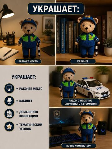 Мишка вязаный ДПС, изображение 3