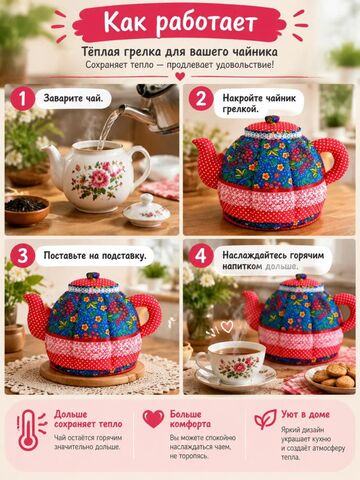 Грелка на чайник с подставкой, изображение 6