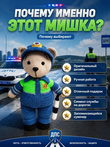 Мишка вязаный ДПС, изображение 8