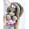 Вязаная зайка в платье с длинными ушами 30 см, мягкая игрушка FomiToys ручной работы, изображение 2