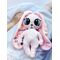 Мягкая плюшевая игрушка Зайка с длинными ушами  FomiToys. Индивидуальная метрика, Основной цвет: Розовый