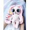 Мягкая плюшевая игрушка Зайка с длинными ушами и метрикой FomiToys 24 см ручная работа подарок на выписку, Вариации товаров: 2, изображение 5