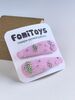Розовая заколка для волос со стразами 5 см ручной работы FomiToys