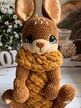 Вязаная пижамница зайчик