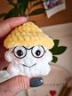 Мягкий вязаный брелок "Грибочек" ручной работы, желтый, 7 см, Основной цвет: Желтый