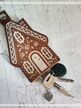 Ключница-колокольчик из кожи с росписью "Домик"