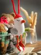 Брелок Чайка вязаная, игрушка, обвес, 6-8 см, красный, ручная работа, сувенир