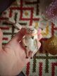 Игрушка Овечка вязаная, брелок, обвес 8 см, белый бежевый, ручная работа, сувенир